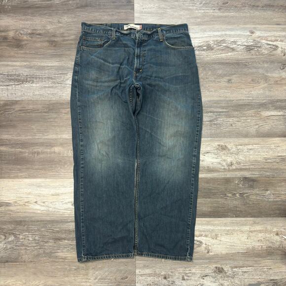 Vintage y2k Levis 569 Blue‎ Mid Wash Mens 38x31 Loose Straight Washed Out Jeans - Picture 1 of 12